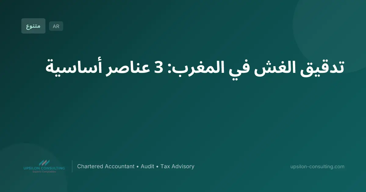 تدقيق الغش في المغرب: 3 عناصر أساسية