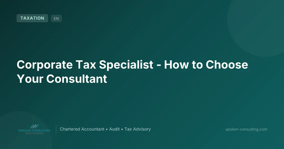 Corporate Tax Specialist - How to Choose Your Consultant