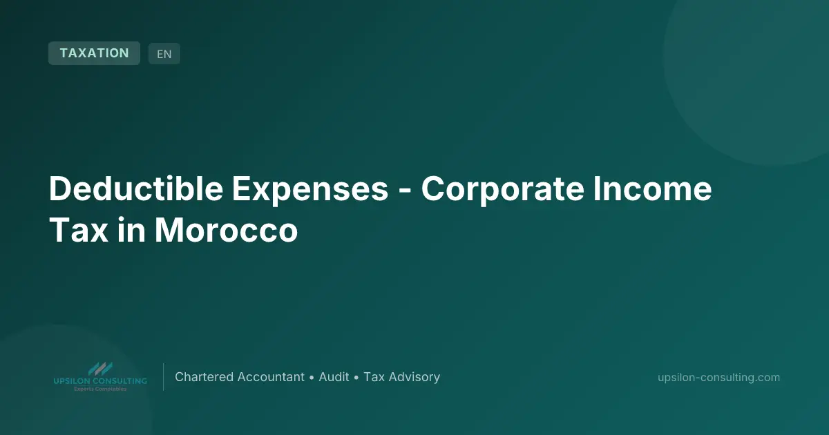 Deductible Expenses - Corporate Income Tax in Morocco