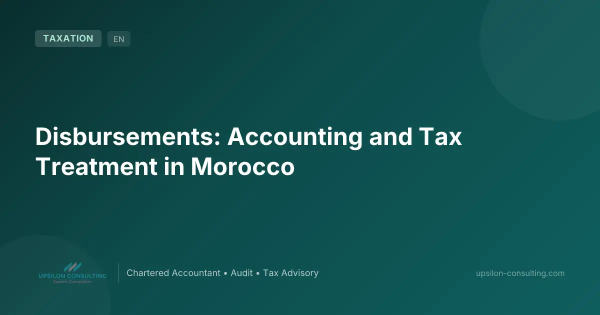 Disbursements: Accounting and Tax Treatment in Morocco