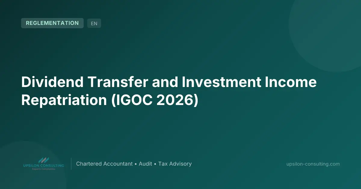 Dividend Transfer and Investment Income Repatriation (IGOC 2026)
