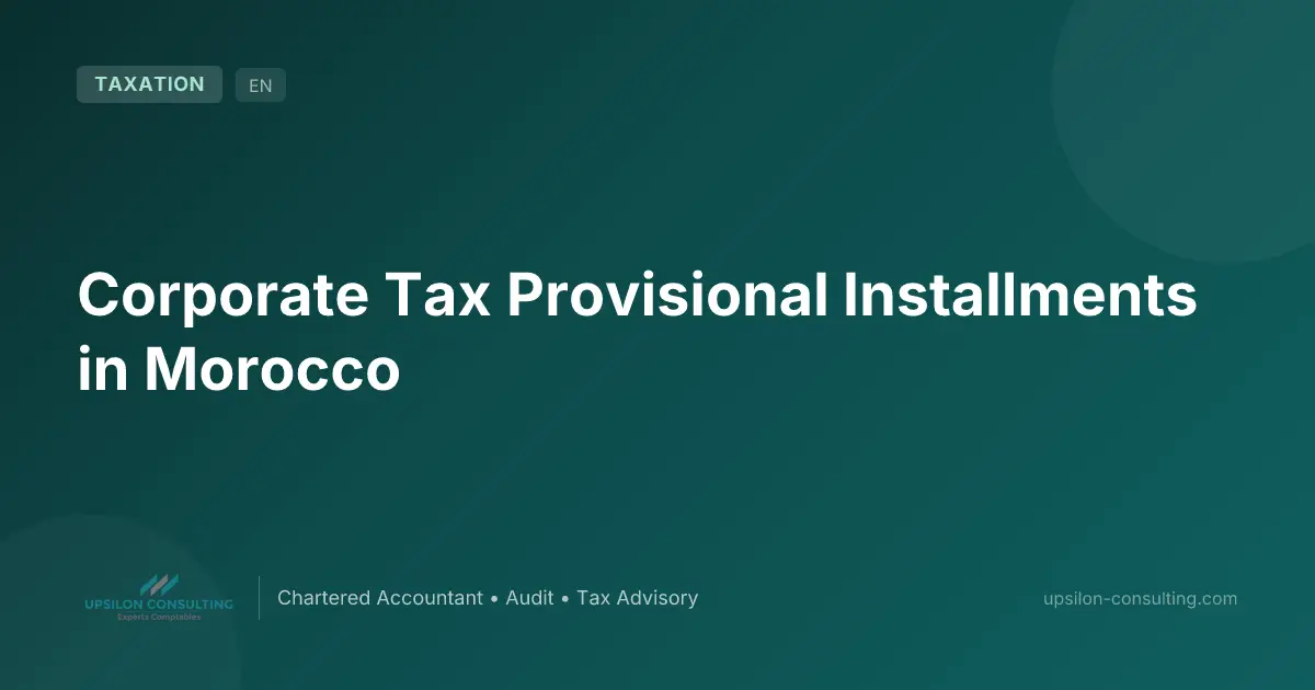 Corporate Tax Provisional Installments in Morocco