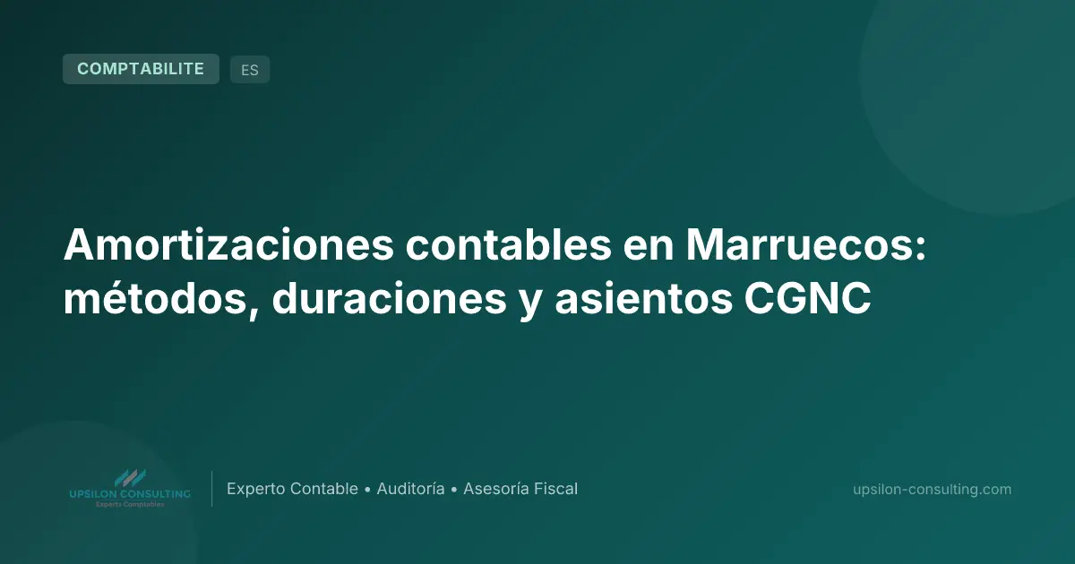Amortizaciones contables en Marruecos: métodos, duraciones y asientos CGNC