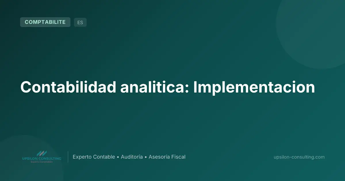 Contabilidad analitica: Implementacion