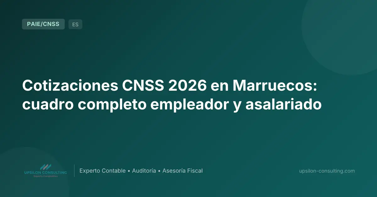 Cotizaciones CNSS 2026 en Marruecos: cuadro completo empleador y asalariado