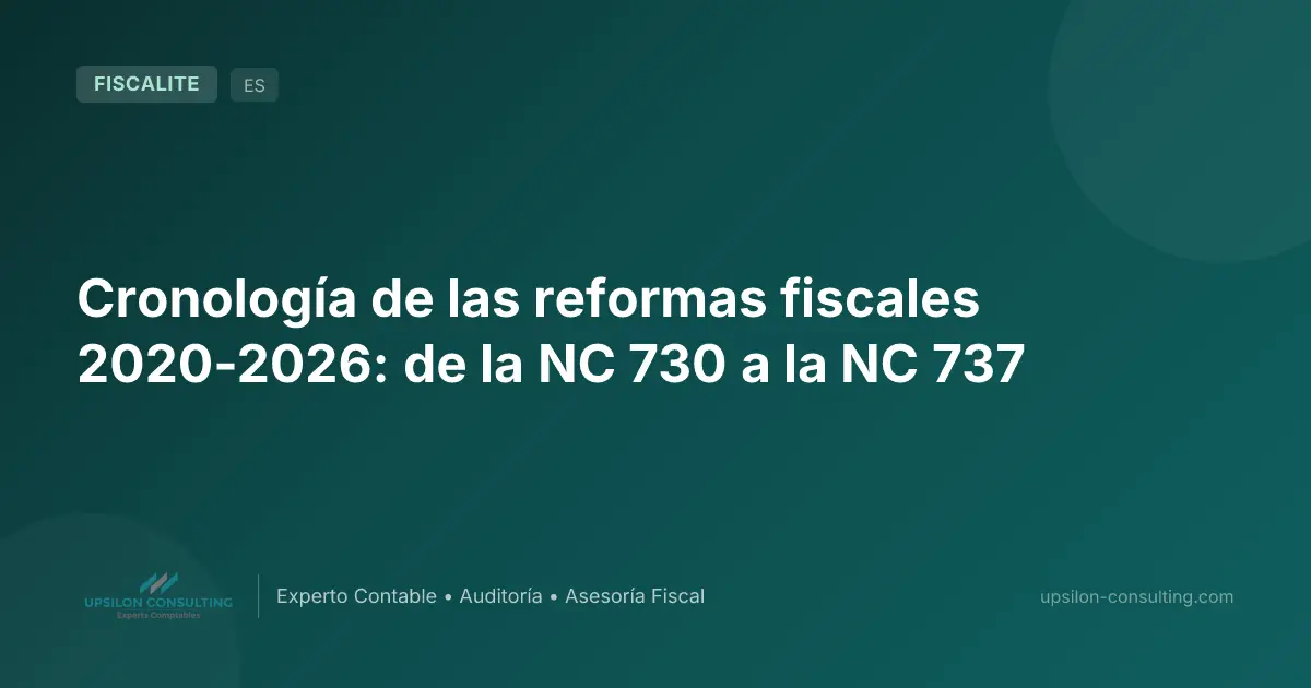 Cronología de las reformas fiscales 2020-2026: de la NC 730 a la NC 737