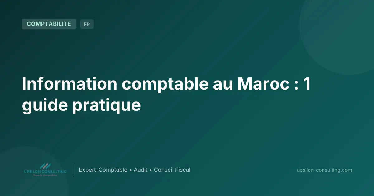 Information comptable au Maroc : 1 guide pratique