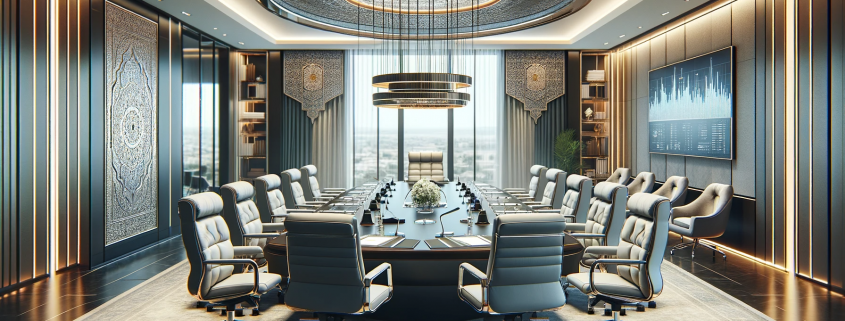 dall·e 2024 01 27 00.35.23 image of a sophisticated boardroom in morocco with a focus on financial planning and decision making. the room should be elegantly furnished with a la