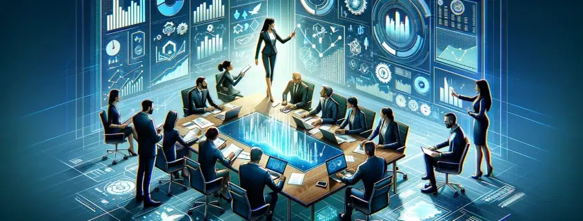 dall·e 2024 02 02 18.20.33 illustrate a dynamic 3d corporate image focusing on the theme of teamwork and collaboration within the context of financial planning and analysis. th
